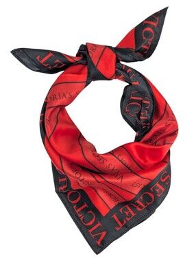 Victoria's Secret Logo Red and Black Scarf